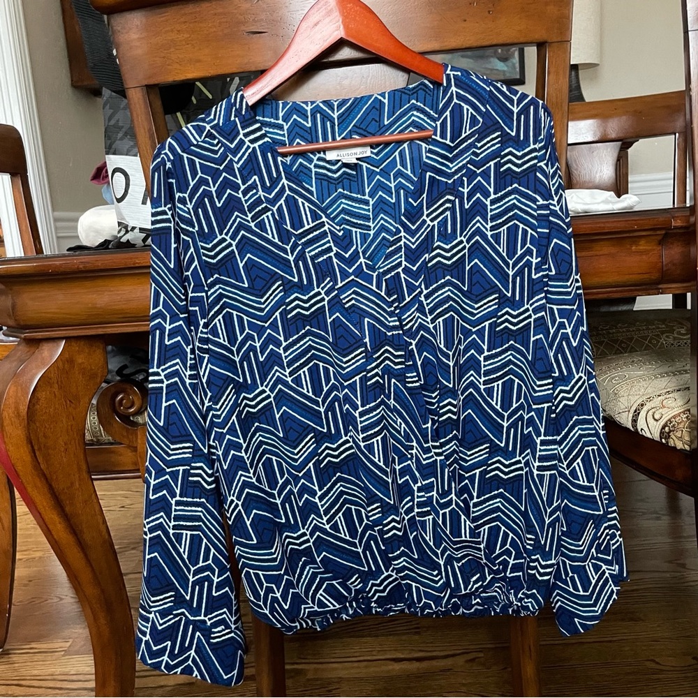 Allison Joy blue long sleeve blouse